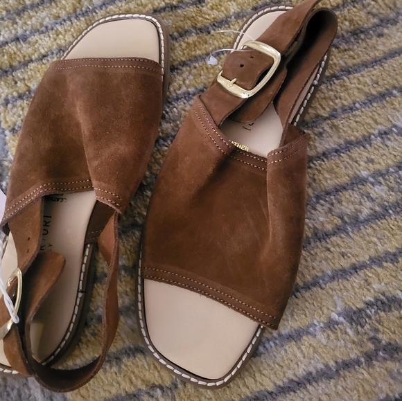 ILARIA SARTORI SIZE 6.5 GENUINE SUEDE BROWN SANDAL MADE IN ITALY - Picture 5 of 5